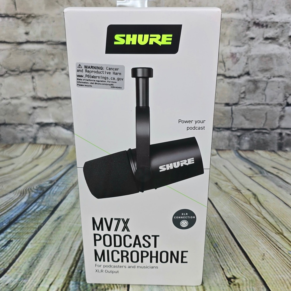 Shure MV7X Podcast Microphone XLR Dynamic Cardioid Black Professional Streaming